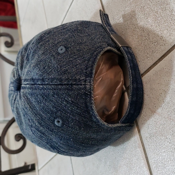 Spencer's F*ck You Rainbow Blue Denim Dad Hat Cap Strap Back Adjustable - Picture 5 of 9